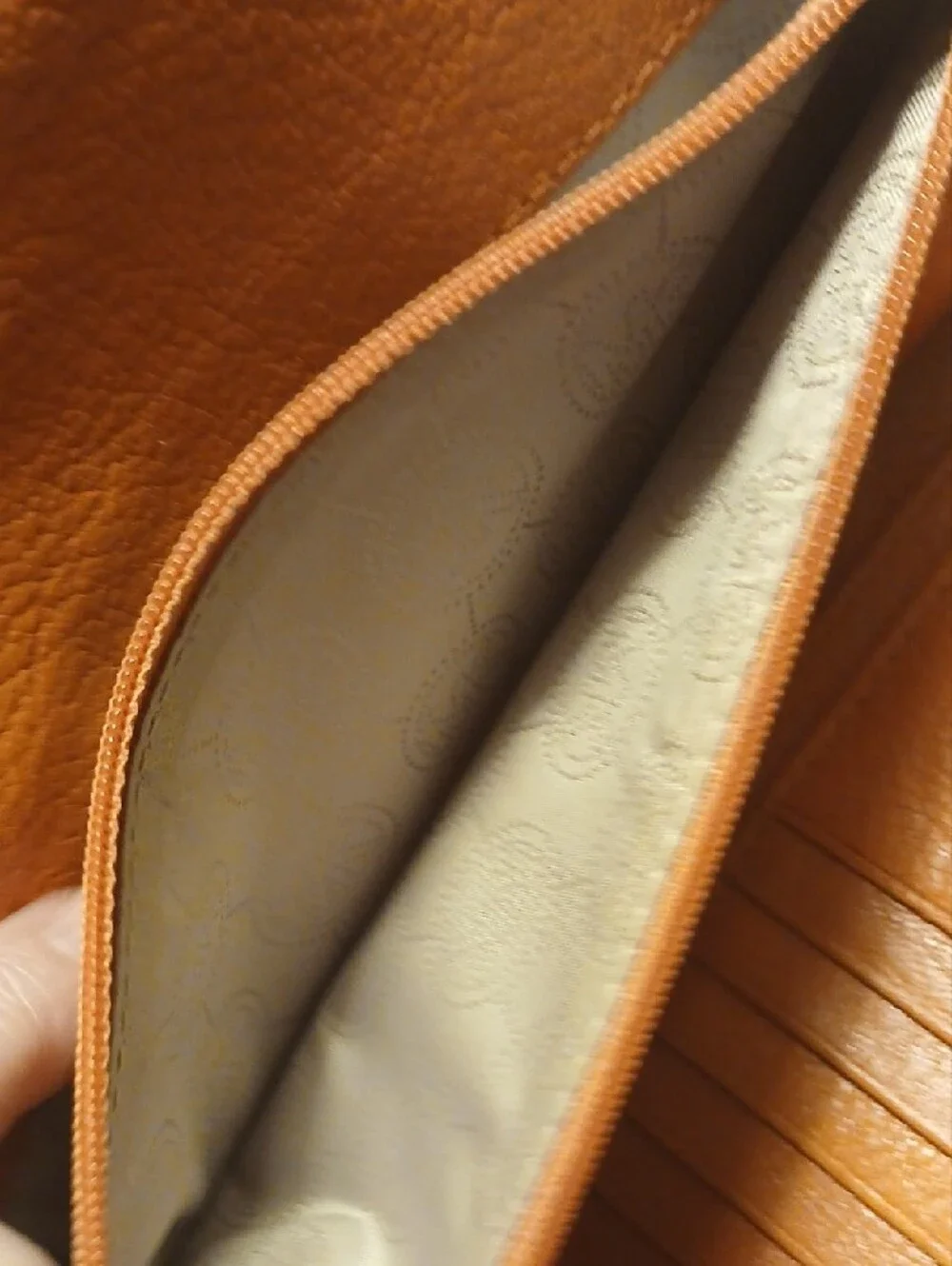 Michael Kors Orange-Brown Leather Continental Wallet with Gold Hardware